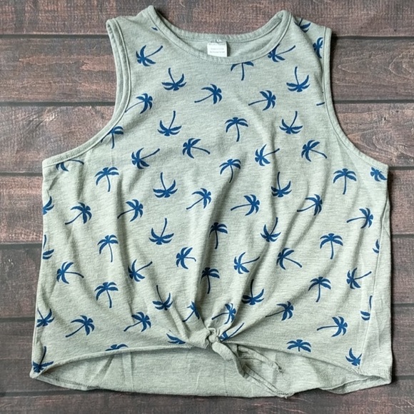 Cropped Grey Palm Tree Top - Picture 1 of 2
